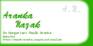 aranka mazak business card